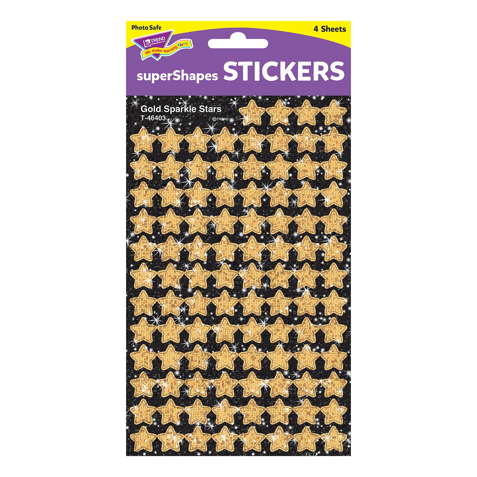 Trend Enterprises® SuperShapes Chart Seal, Gold Sparkle Star