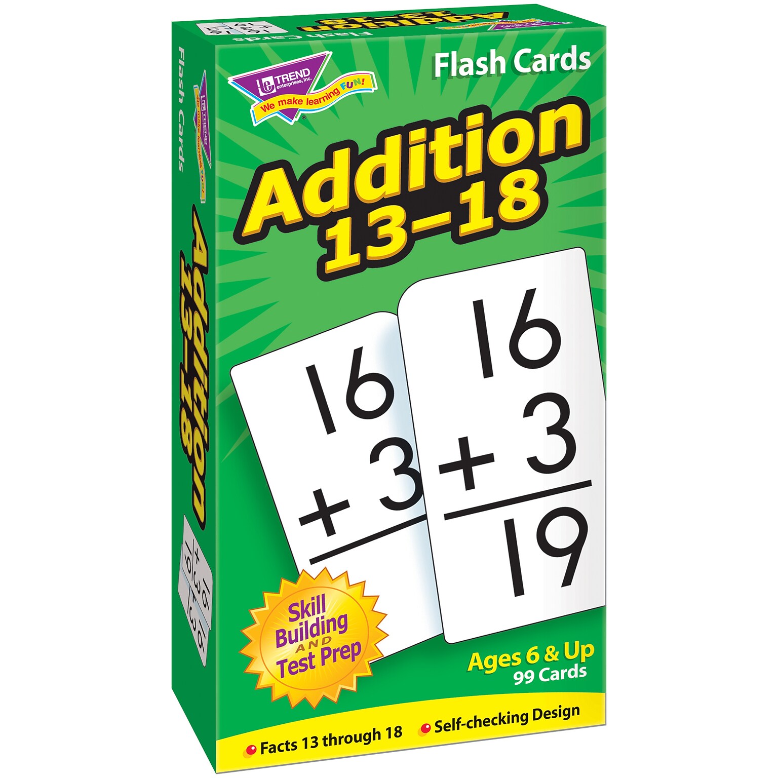 Addition 13-18 Skill Drill Flash Cards for Grades 1-4, 99 Pack (T-53102)