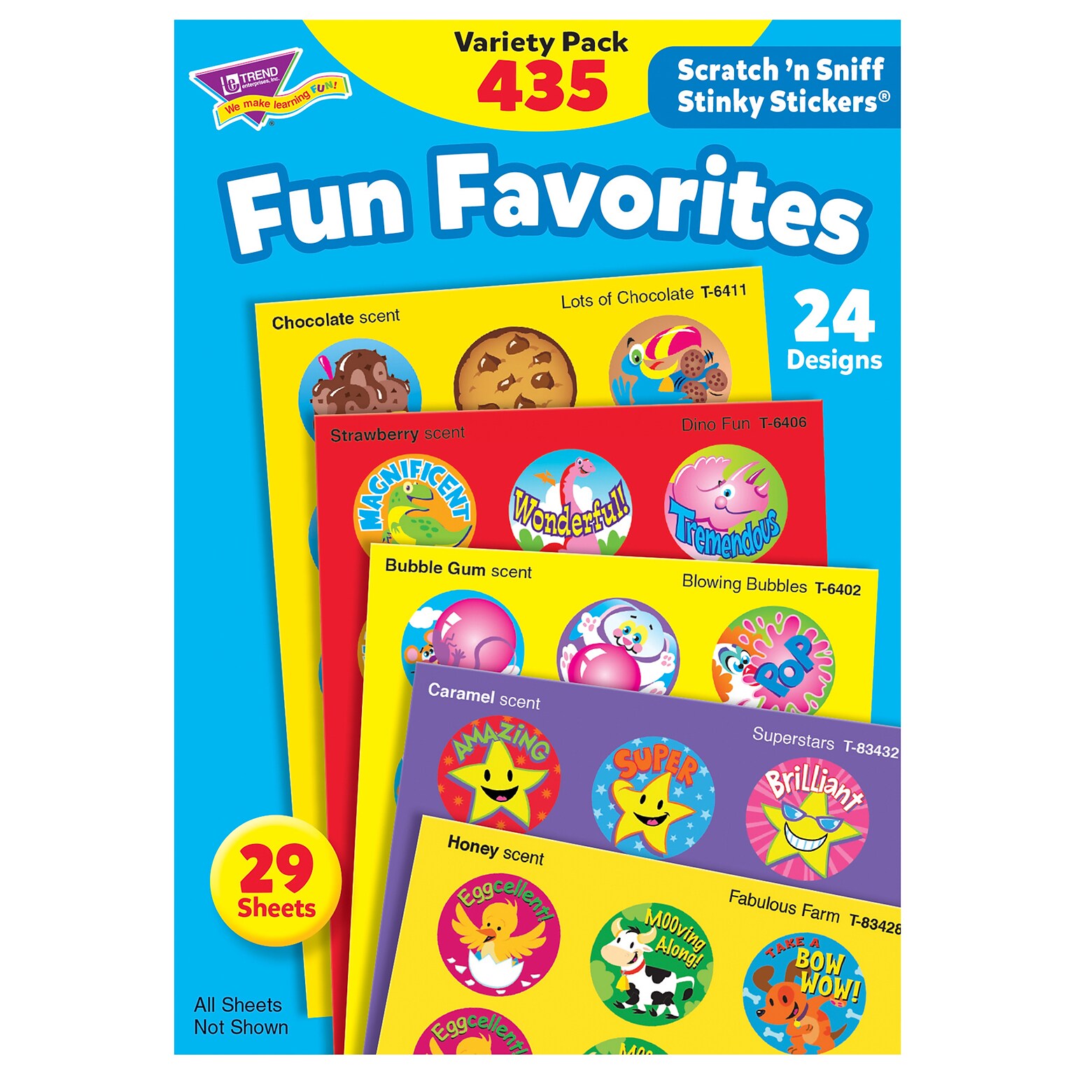 Trend Fun Favorites Stinky Stickers Variety Pack, 435 CT (T-6491)