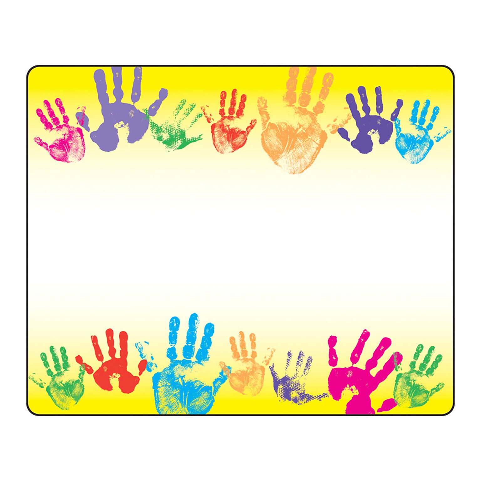 Trend Enterprises® Kindergarten - 3rd Grades Name Tag, Rainbow Handprints, 2/Bd