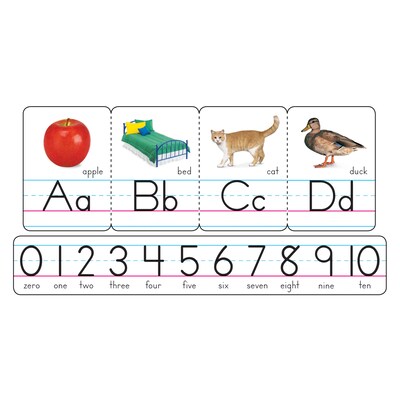 Trend Enterprises Photo Alphabet Cards Zaner-Bloser Manuscript Bulletin Board Set, 29 pieces (T-721)