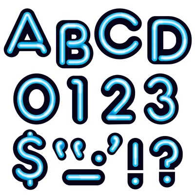 Trend® 4 Ready Letters®, Neon Font, Bright Blue