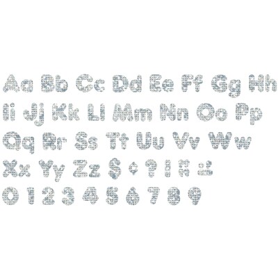 Ready Letters 4" Uppercase/Lowercase Casual Solids Sparkle Combo Pack, Silver (T-79943)