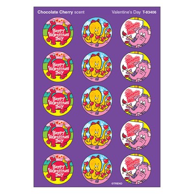 Trend Valentines Day - Chocolate/Cherry Stinky Stickers Large Round, 60 ct. (T-83406)