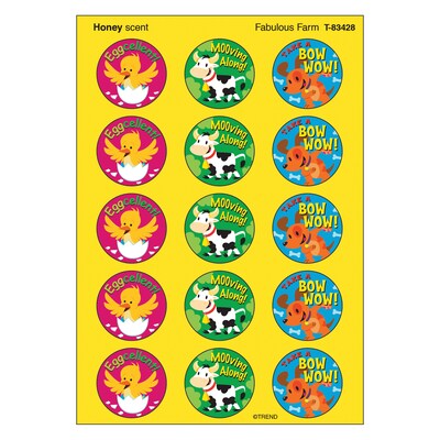 Trend Fabulous Farm - Honey Stinky Stickers Large Round, 60 ct. (T-83428)
