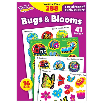 TREND® Bugs & Blooms Stinky Stickers® Variety Pack, 288 Count (T-83916)