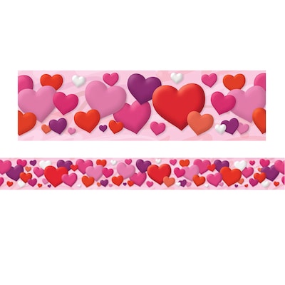 Trend Enterprises 35 3/4 x 2 3/4 Hearts Bolder Borders, 11 Pack (T-85027)