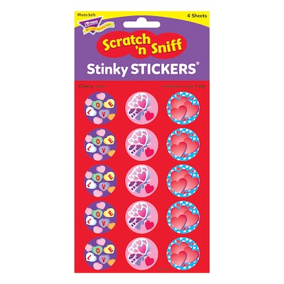 Trend Valentines Day - Cherry Stinky Stickers Large Round, 60 ct. (T-928)