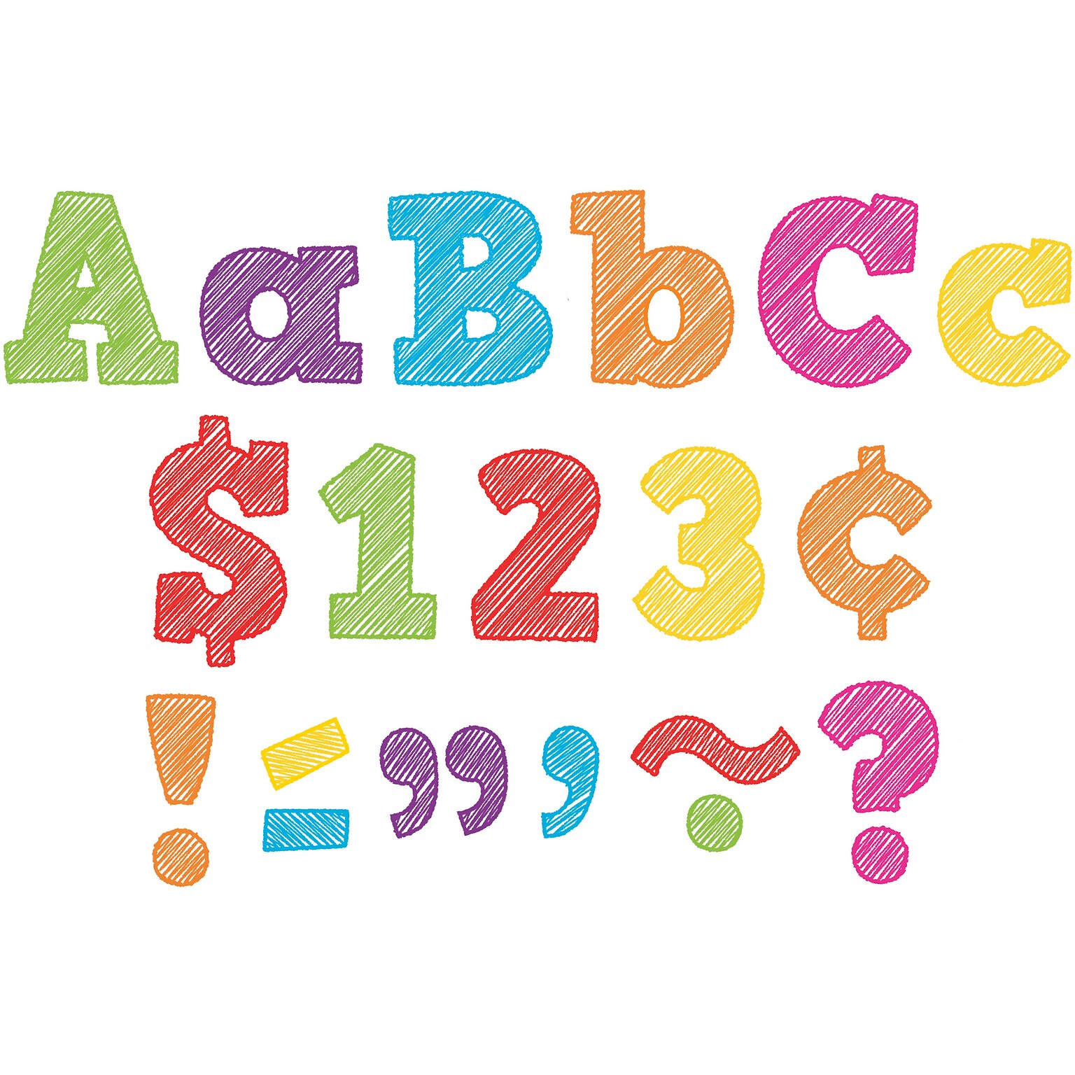 Teacher Created Resources 4 Letters Combo Pack, Scribble Bold Block (TCR2686)