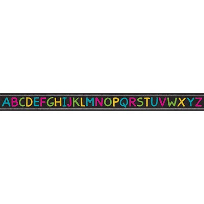 Teacher Created Resources TCR3477, Chalkboard Brights Alphabet Straight Border Trim