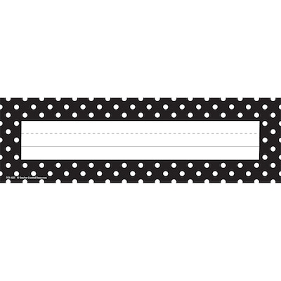 Teacher Created Resources® Infant - 6th Grades Name Plate, Black Polka Dots (TCR4001)