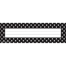 Teacher Created Resources® Infant - 6th Grades Name Plate, Black Polka Dots (TCR4001)