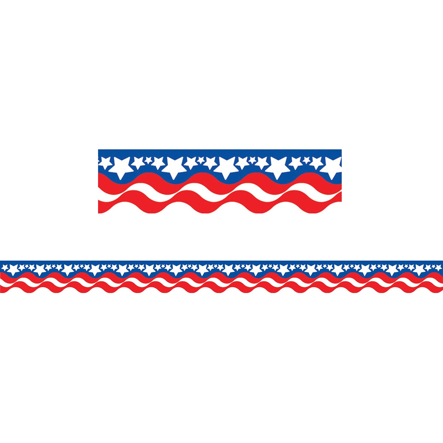 Teacher Created Resources® Scalloped Bulletin Board Border Trim, Patriotic, Infant - 12th Grade (TCR4158)