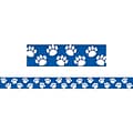 Teacher Created Resources® Straight Bulletin Board Border Trim, Blue/White Paw Prints, Pre-School -