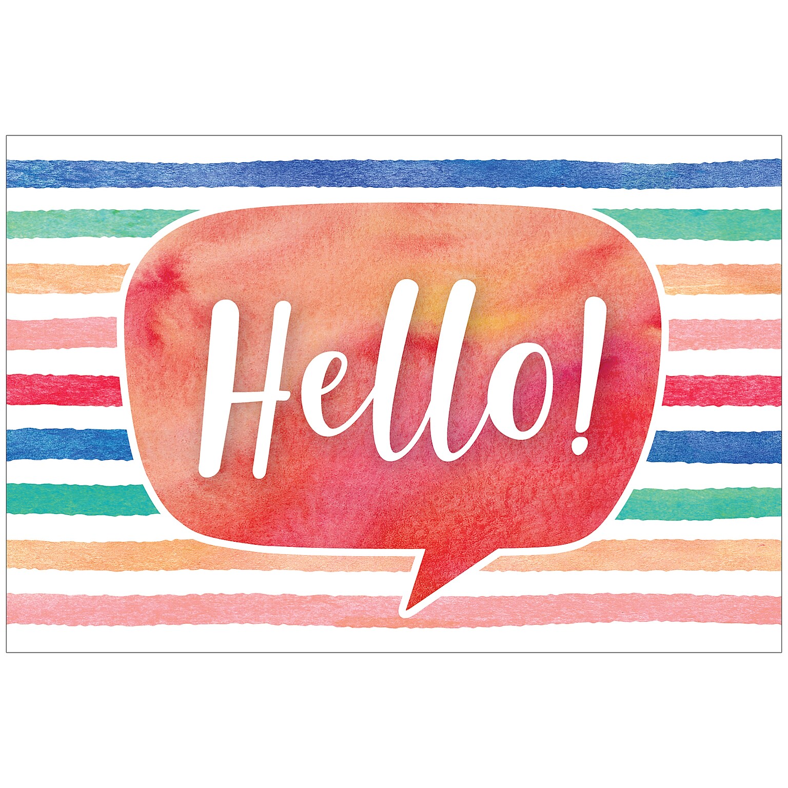 Teacher Created Resource Watercolor Hello 6 x 4 Postcards, 30/Pack (TCR4764)