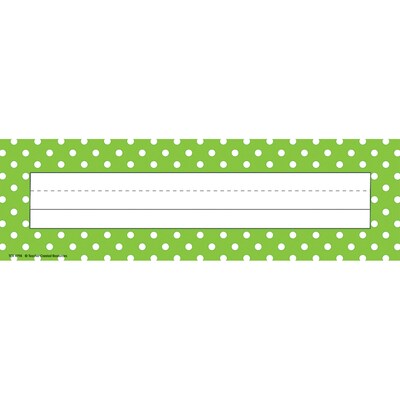 Teacher Created Resources Name Plates, Lime Polka Dots, Flat