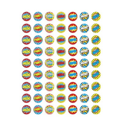 Teacher Created Resources Superhero Mini Stickers, Multicolor, 387/Pkg