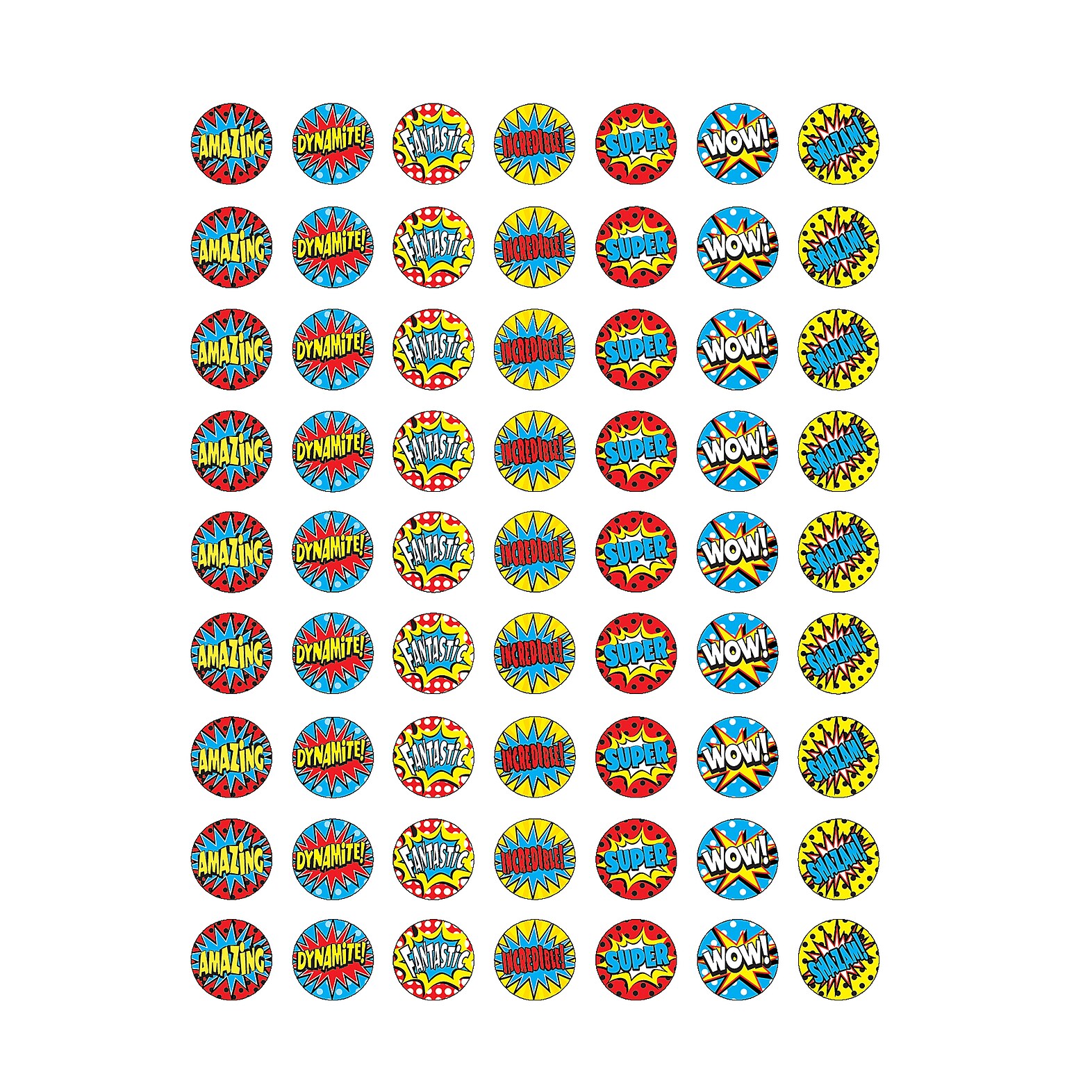 Teacher Created Resources Superhero Mini Stickers, Multicolor, 387/Pkg