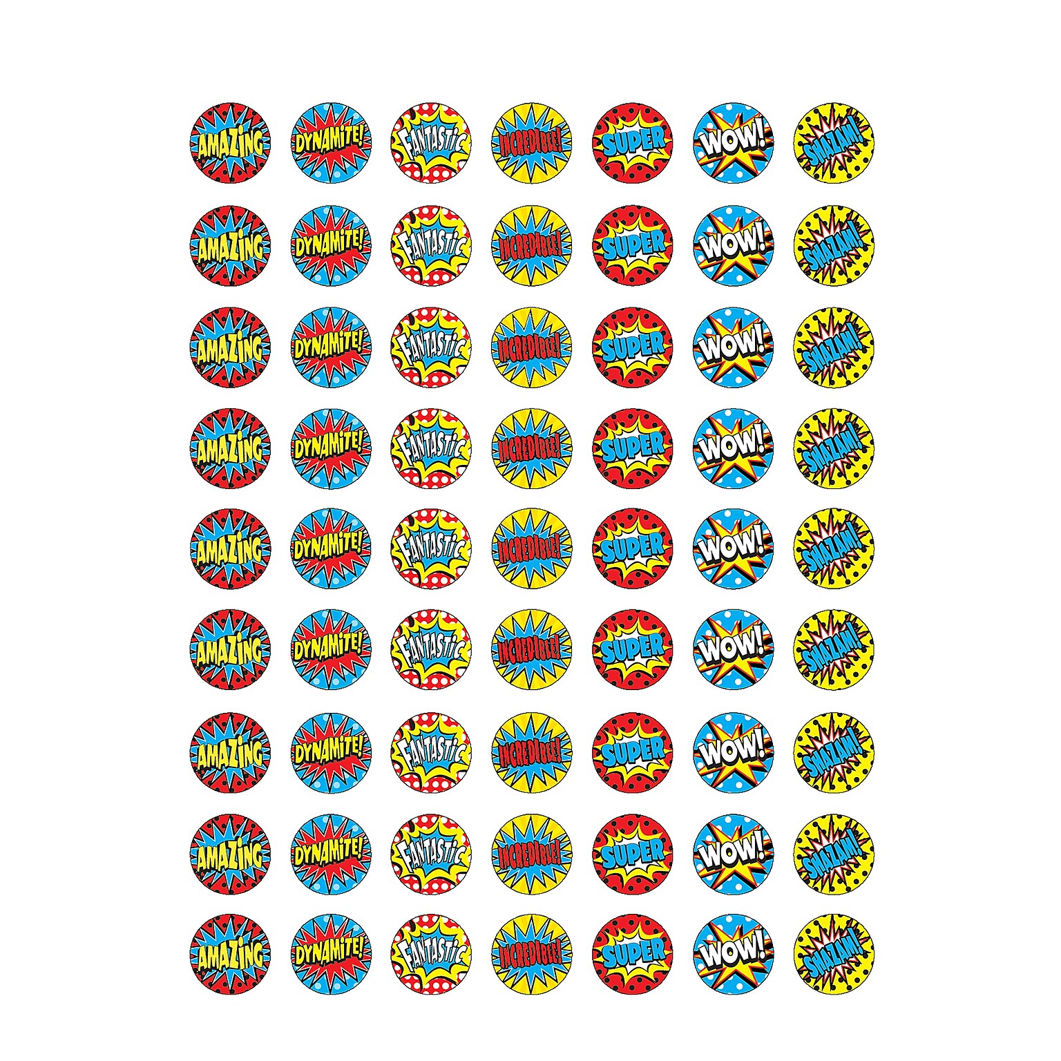 Teacher Created Resources Superhero Mini Stickers, Multicolor, 387/Pkg