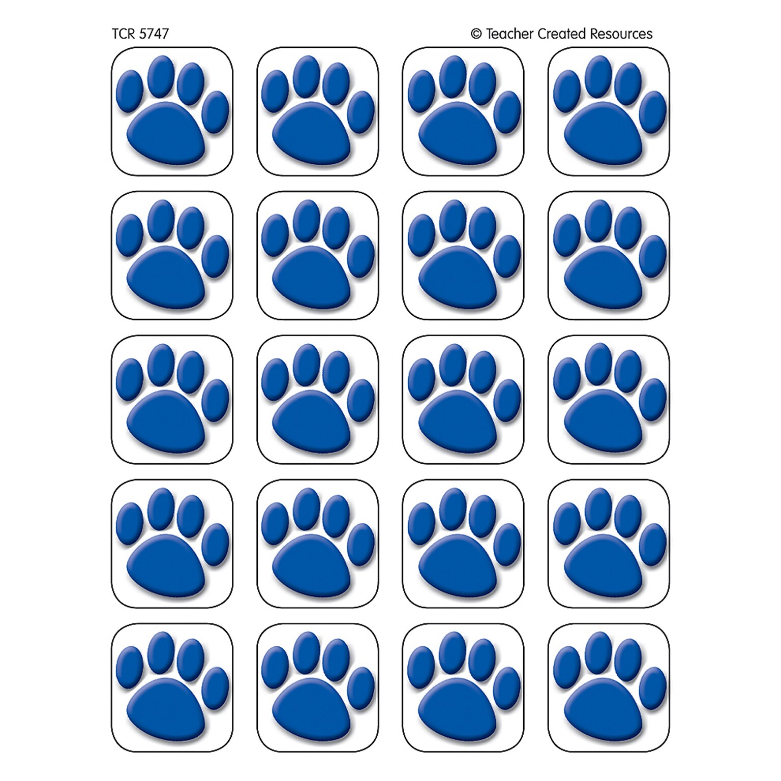 Teacher Created Resources Paw Prints Accents Stickers, Blue (TCR5747)
