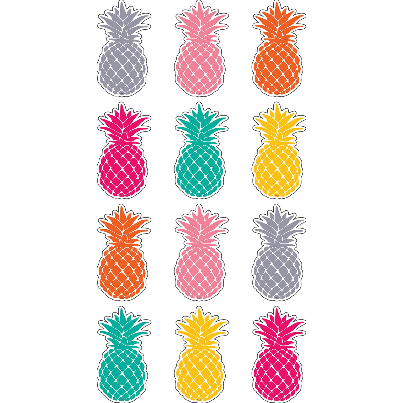 Teacher Created Resources Tropical Punch Pineapples Mini Accents, 36/Pack (TCR5862)