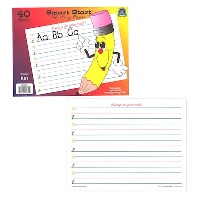 Teacher Created Resources® Smart Start K-1 Writing Tablet 8.5 x 11 Smart Start Writing Paper, Whit