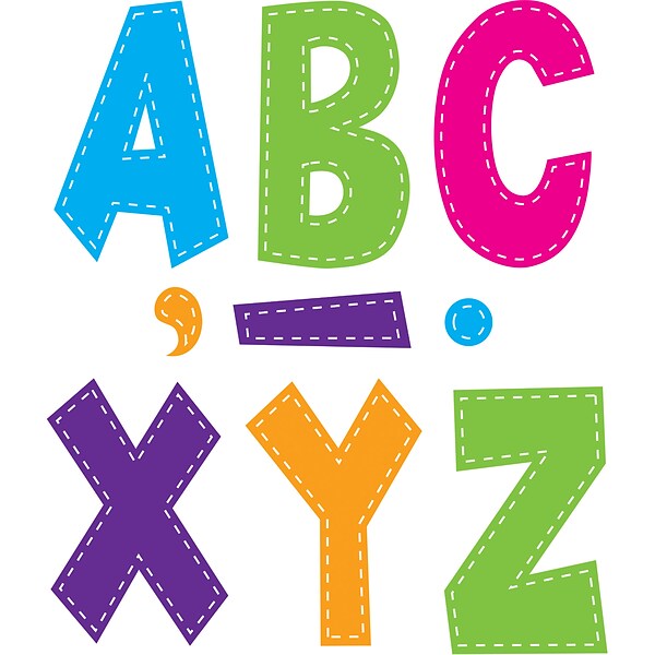 Teacher Created Resources Multi Bright Stitch 7 Fun Font Multi-Themed Letters, 120/Pack
