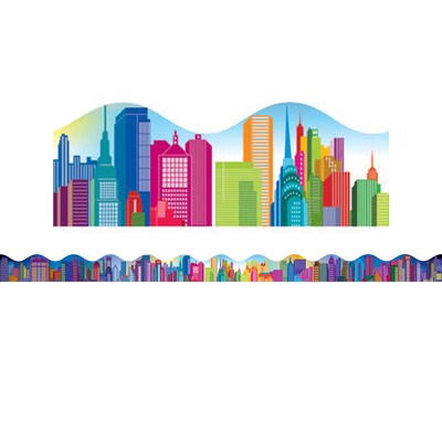 Teachers Friend Borders, City Skyline, Scalloped