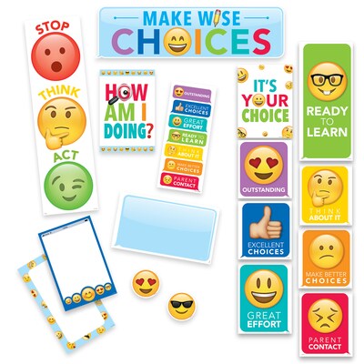 Creative Teaching Press Emoji Fun Behavior Clip Chart Mini Bulletin Board, 22/Set (CTP0596)