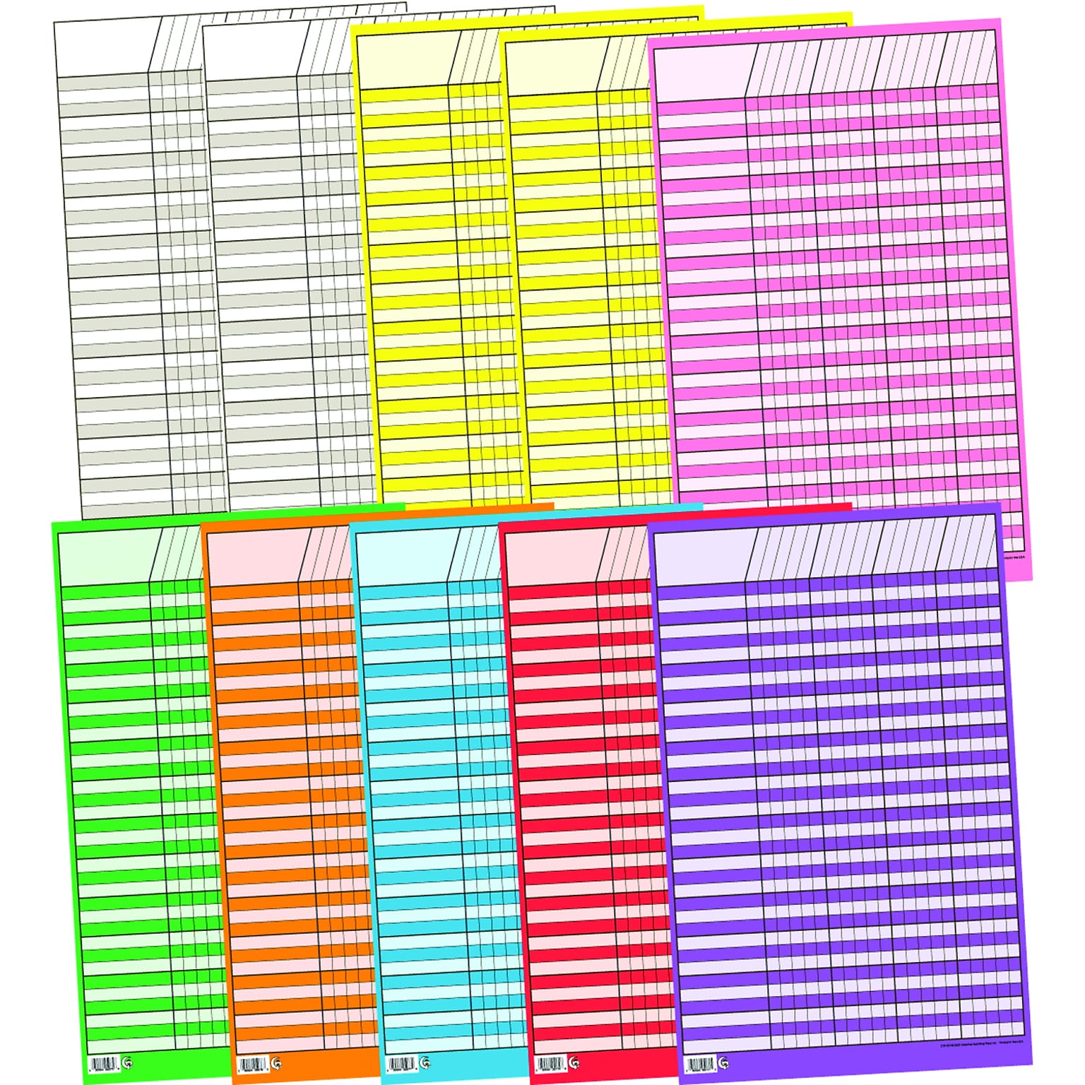 Creative Teaching Press Small Vertical Incentive Charts, Big Ten Assortment, 14 x 22 (CTP5169)