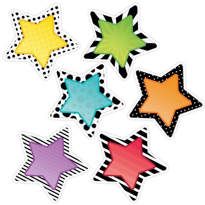 Creative Teaching Press 10 Designer Cut-Outs, Bold & Bright Stars (CTP5786)