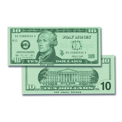 Money, Learning Advantage™ $10 Bills Set of 100 Bills