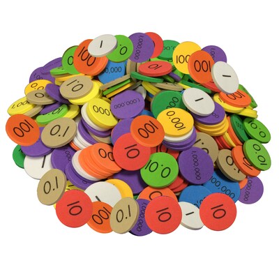 Sensational Math 10-Value Decimals to Whole Numbers Place Value Discs Set, Ages 8+ (ELP626638)