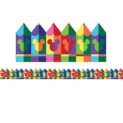 Eureka EU-845229, Geo Mickey Pencils Deco Trim Extra Wide Die Cut