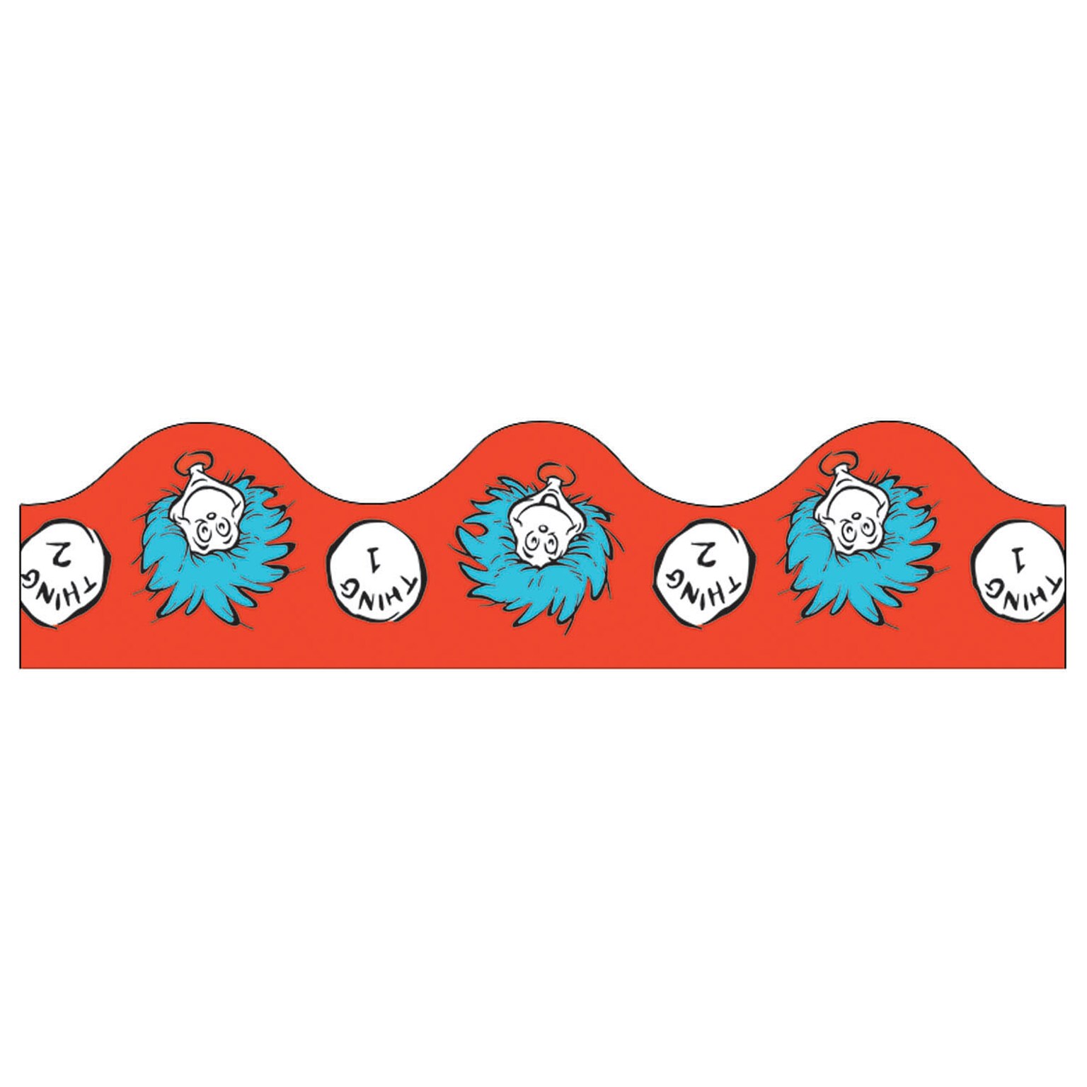 Eureka® Scalloped Thing 1 and 2 Deco Trim, Multicolor, 37 x 2.25 (EU-845601)