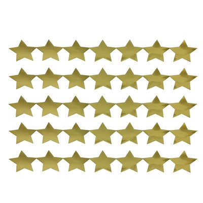 Hygloss Star Sticker Strips, Gold Metallic, 5 Strips, 35 Stars (HYG94718)