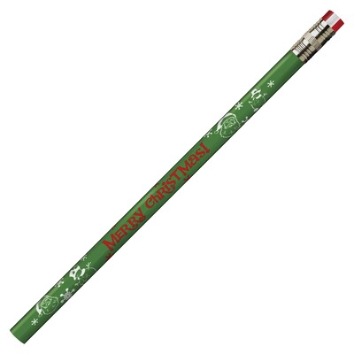 J.R. Moon Merry Christmas Motivational Pencil, Pack of 12 (JRM7921B)