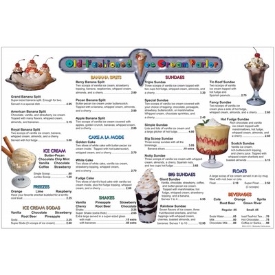 Real World Math, Remedia Menu Math, Old-Fashioned Ice Cream Parlor, Extra Menus, 6