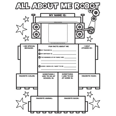 Scholastic Teaching Resources Activity Poster Sets, All-About-Me Robot