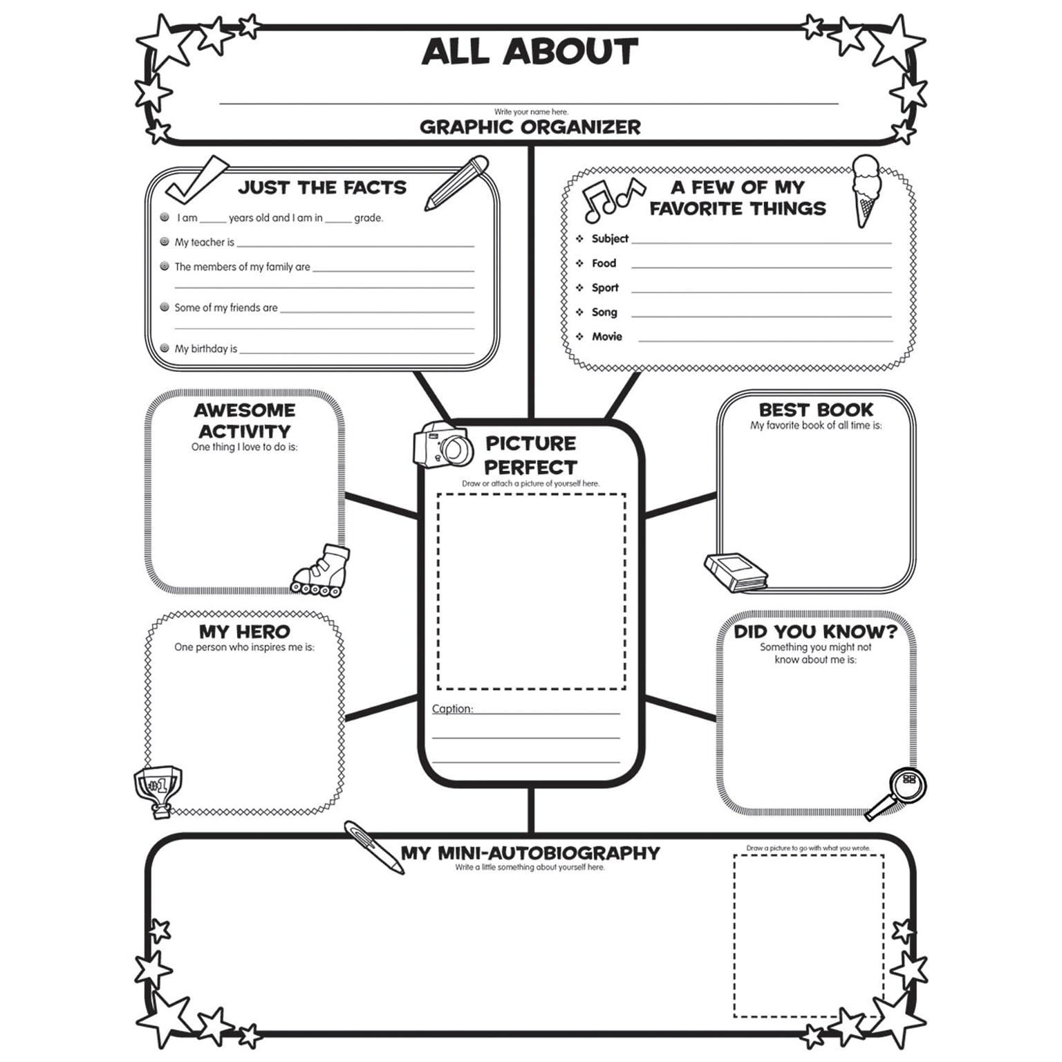 Scholastic Teaching Resources Activity Poster Sets for Grades 3-6, All-About-Me Web,  (SC-0545015375)