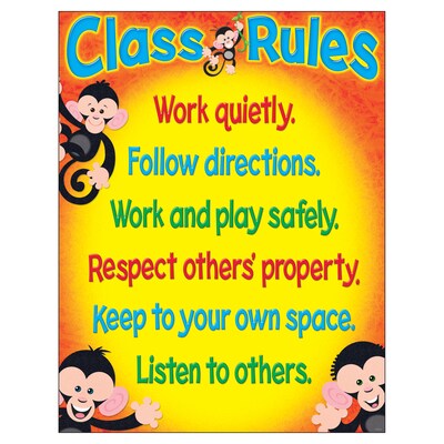 Trend® Learning Charts, Class Rules, Monkey Mischief™