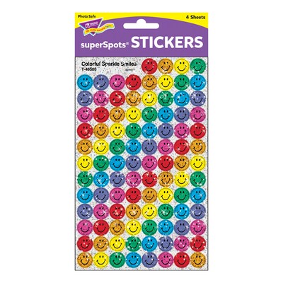 Trend Colorful Smiles superSpots Stickers-Sparkle, 400 CT (T-46505)