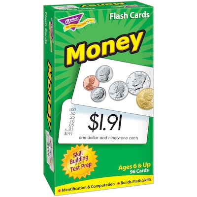 Money Skill Drill Flash Cards for Grades 1-6, 96 Pack (T-53016)