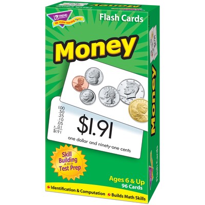 Money Skill Drill Flash Cards for Grades 1-6, 96 Pack (T-53016)