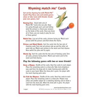 Trend® Match Me® Cards, Rhyming Words