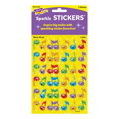 Trend Enterprises® Sparkle Stickers, Merry Music