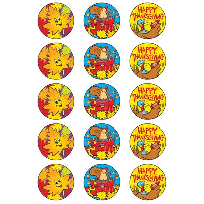 Trend Thanksgiving Time - Pumpkin Stinky Stickers Large Round, 60 ct. (T-83403)