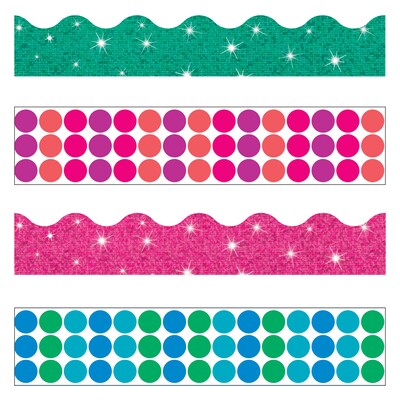 Trend Enterprises® Toddler, 12th Grade Terrific Trimmer & Bolder Border Variety Pack, Dots n Glitz (T-90826)