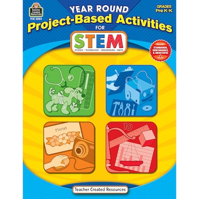 Teacher Created Resources® Yr Rnd Proj-Based Activities For Stem Book, Grades Prek-K