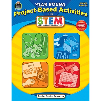 Teacher Created Resources® Yr Rnd Proj-Based Activities For Stem Book, Grades Prek-K